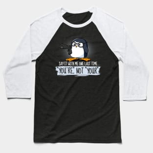 Grammar Penguin Baseball T-Shirt